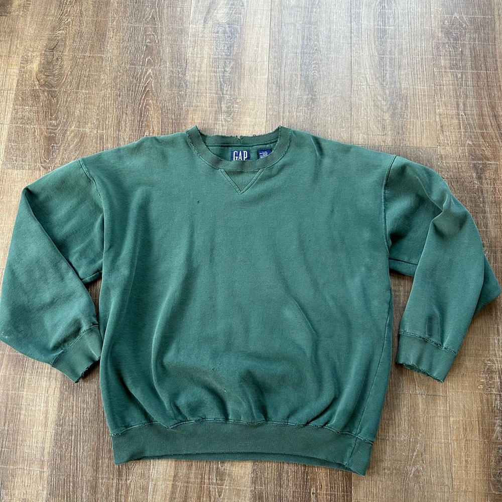 Vintage GAP Men's Forest Green Crewneck Sweater (L/G)